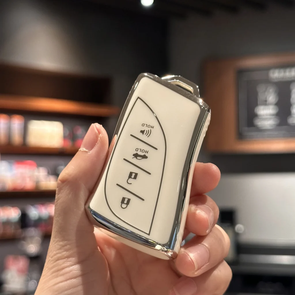Car Key Case Cover with Leather Keychain for Lexus ES350 ES300h UX200 LS500 LS500H LC500 LC500h Smart Key Protector - Image 4
