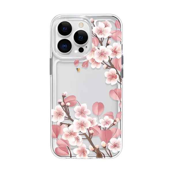 Luxury Flowers Phone hard Case For iPhone Shockproof Transparent Cover TPU