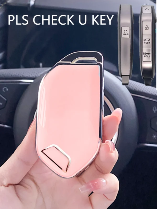 For Kia Key Holder Case, Soft TPU 360° Car Key Case for Kia Telluride 2023/2024 5 Button Smart Key