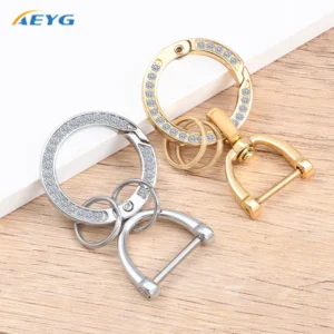 Drill Ring Zinc Alloy Car KeyChain Detachable Metal 360 Degree Rotating Horseshoe Buckle Key Chain For Men Women Girl Gift