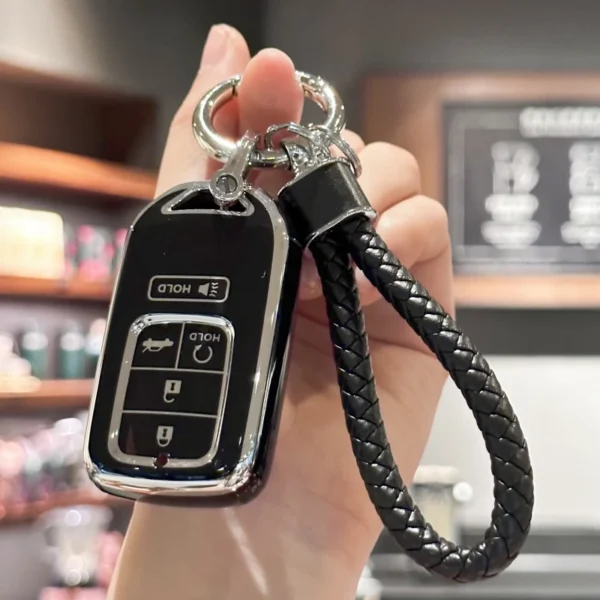 TPU Key Fob Cover with Keychain Lanyard for Honda Accord Civic CRV Pilot Ridgeline Odyssey Passport Smart Remote Key Protector