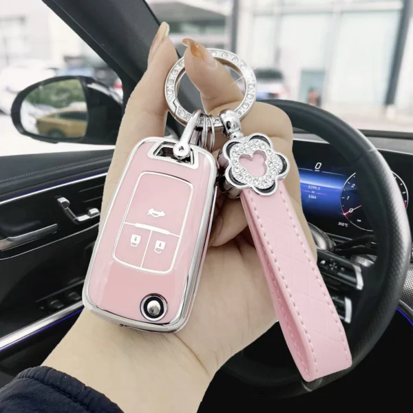 New TPU car key case, diamond studded key cord - durable design, suitable for Chevrolet Buick, Cruze key case women, Malibu XL C