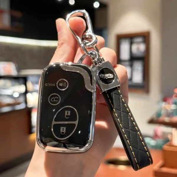 Car Key Fob Case Cover with PU Leather Keychain for Lexus GX460 RX350 ES350 IS250 GX460 LX570 IS350 GS430 GS300 GS450h