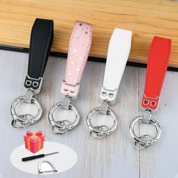 Initial Letter" B " Fashion Leather Car Key Chain Pendant Car Key Chain- Stylish Waist Hanging Pendant for Gifts, Bag Backpack C