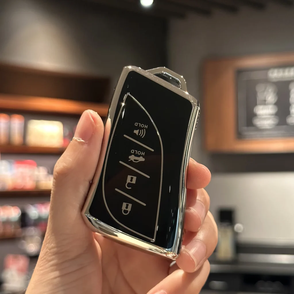 Car Key Case Cover with Leather Keychain for Lexus ES350 ES300h UX200 LS500 LS500H LC500 LC500h Smart Key Protector - Image 3