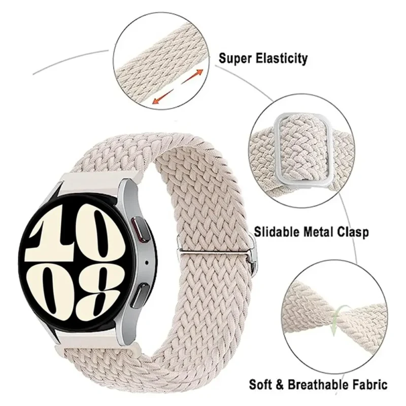 20mm/22mm Band For Samsung Galaxy Watch 4/5/6/5 pro/6 Classic/gear s3/active 2 Braided Solo loop bracelet Huawei GT 2e 3 4 Strap - Image 3