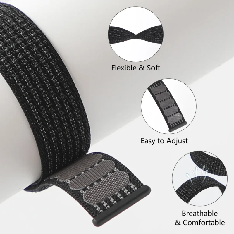 Nylon Loop Band For Samsung Galaxy Watch 6 4 7 classic/5 Pro/active 2/Gear S3 20mm/22mm Bracelet Huawei watch GT 2e 3 pro strap - Image 3