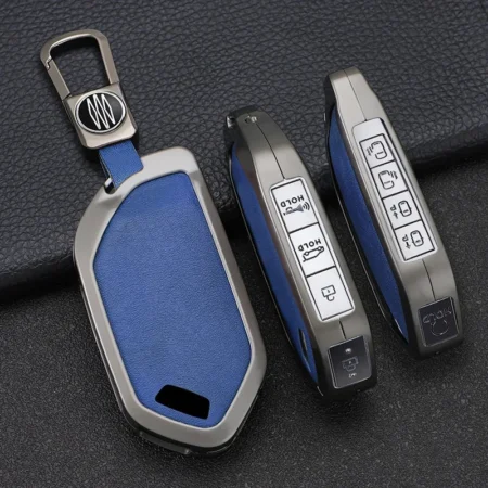 5/6/7/8/9 Buttons Leather Zinc Alloy Car Key Case Cover Protective Shell Fob for Kia Ka4 Car Keychain Interior Accessories