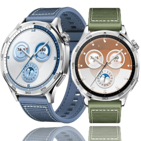 22mm Silicone+Woven Strap for HUAWEI WATCH GT5 46mm 5Pro GT4 GT3 GT2 GT2e Nylon Sports Band for Huawei GT 5 4 3 2 2e Accessories