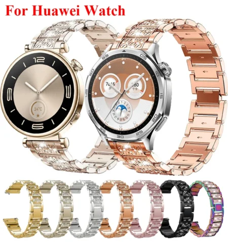 Diamond Band For Huawei Watch GT 5 41mm 46mm Women Bracelet Metal Strap For Huawei Watch 4 4Pro 3 3Pro GT5 Pro GT4 GT3 GT2 GT2e