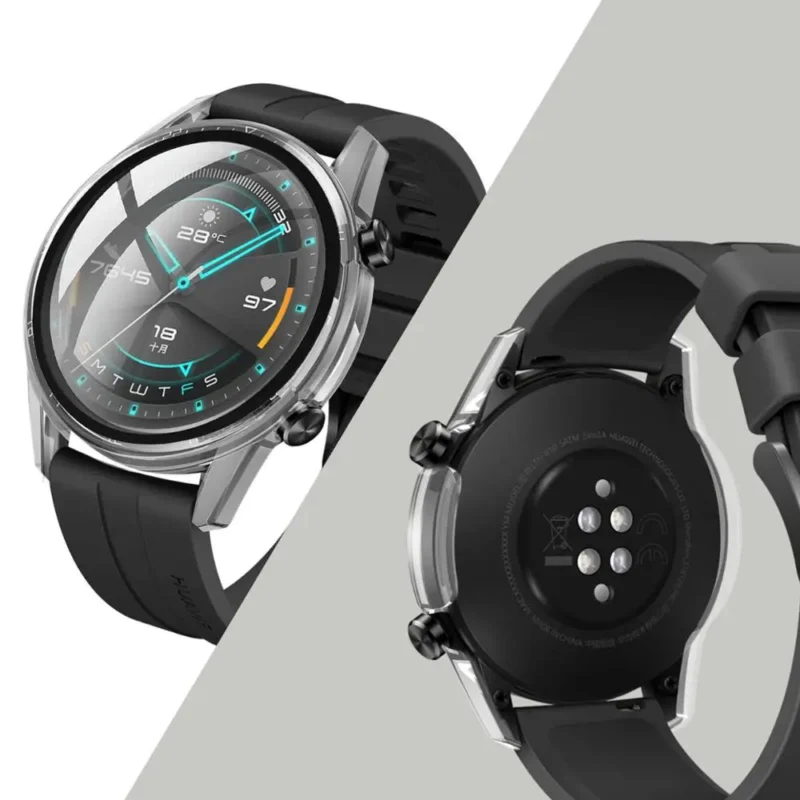 Glass+Case for Huawei Watch GT 2-2e 46mm/42mm Accessories Full Coverage Bumper Tempered Screen Protector huawei gt2e gt2 Cover - Image 4