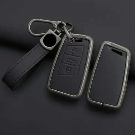 Alloy leather car key case forVW Volkswagen Passat B8 Taos Polo Tiguan for Skoda Kodiaq Fabia Karoq Octavia Seat Ateca key cover