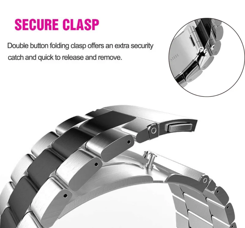 18mm 22mm 20mm Watch Band For Samsung Galaxy Watch 7/6/5/4/3 40mm 44mm S3 Active2 Huawei Watch GT4 GT3 Gt2e Stainless Steel Band - Image 2