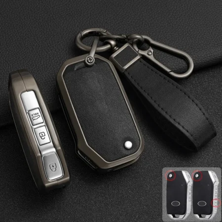 Zinc Alloy + Leather Car Key Case Cover For KIA Ceed 2023 CD Forte 2018 2019 2021 Cerato 2019 K3 Gt Seltos Sportage 2020 Sorento