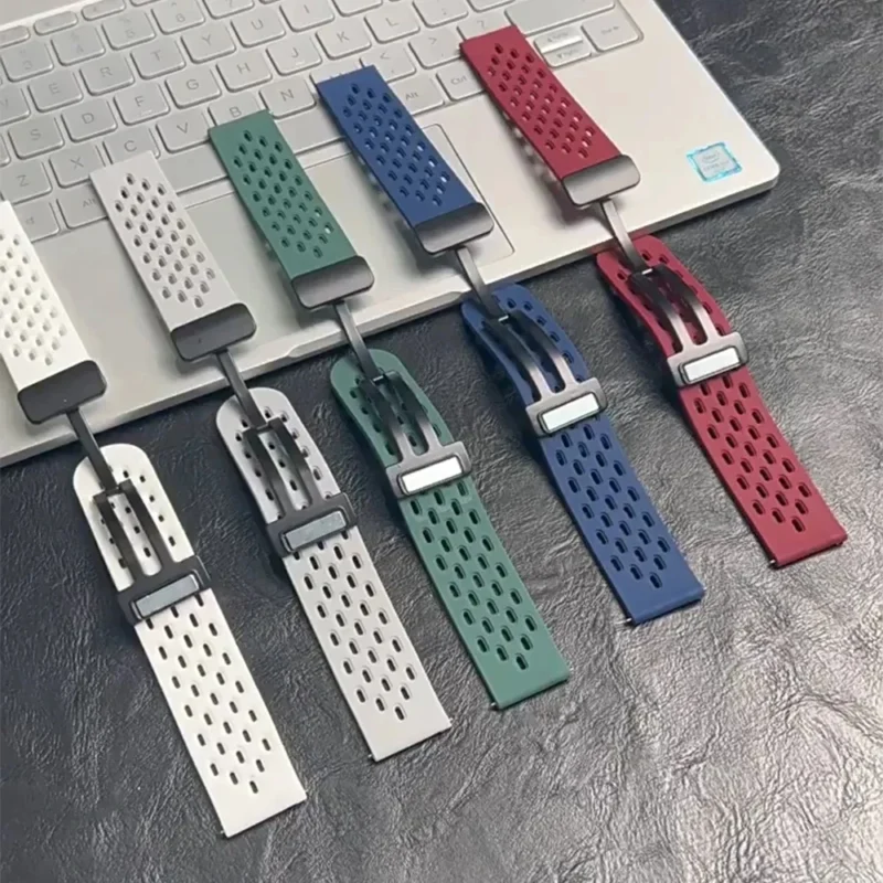 22mm 20mm Magnetic Strap for Samsung Galaxy Watch 4 5 6 7 4/6 Classic Active 2 Silicone Band for Amazfit Bip 3 Huawei GT4 GT3 2e - Image 2