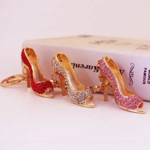 Colorful High-Heeled Alloy Keychain Car Key Accessory For Women's Bags Metal Pendant Small Gift Jewelry Decoration 1271
