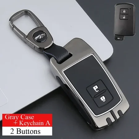 Zinc Alloy +Silicone Full Cover Car Key Case for Toyota Avalon Aqua RAV4 Highlander Land Cruiser Camry Prado Corolla Prius
