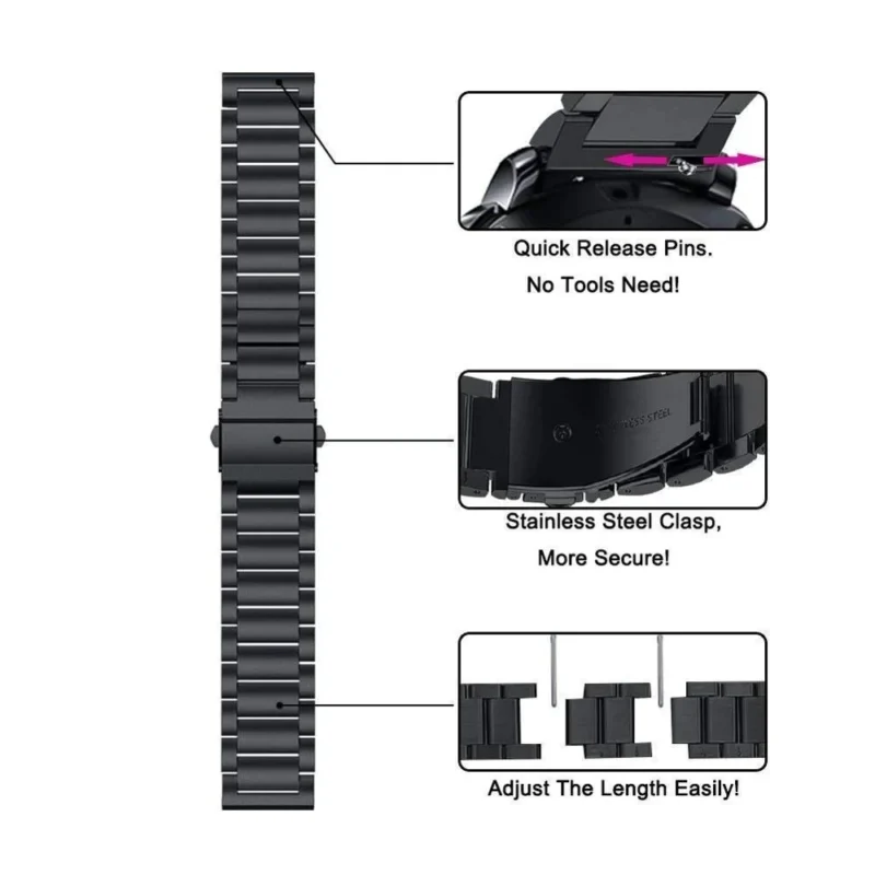 Metal Correa For Redmi Watch 5 Active/Lite Strap Stainless Steel Wristband 22mm Bracelet For Huawei GT5 46mm GT2e Watchband - Image 4