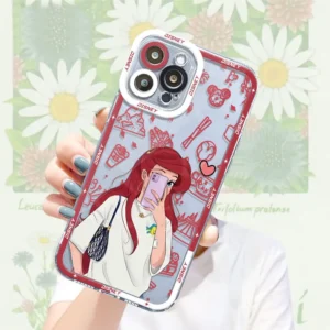 Phone Case Transparent Soft Cover Disney Princess Fashion