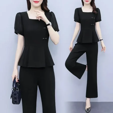 Summer Fashion plus Size Women's Set Casual Sports Two-Piece Suit Korean Style Loose Youthful Slimming Leisure Ensemble