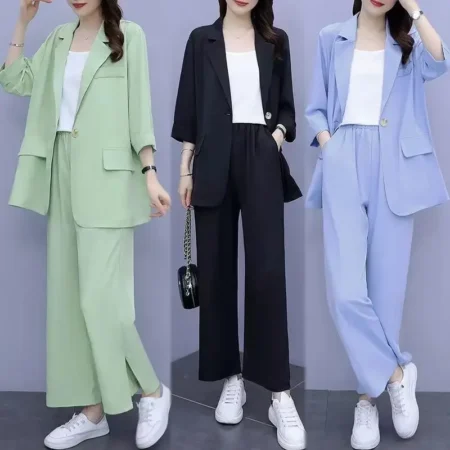 Slimming Two-Piece Set Casual Thin Style Single/Complete Set Spring Summer plus Size Women's Fashionable Suit Leisure Set