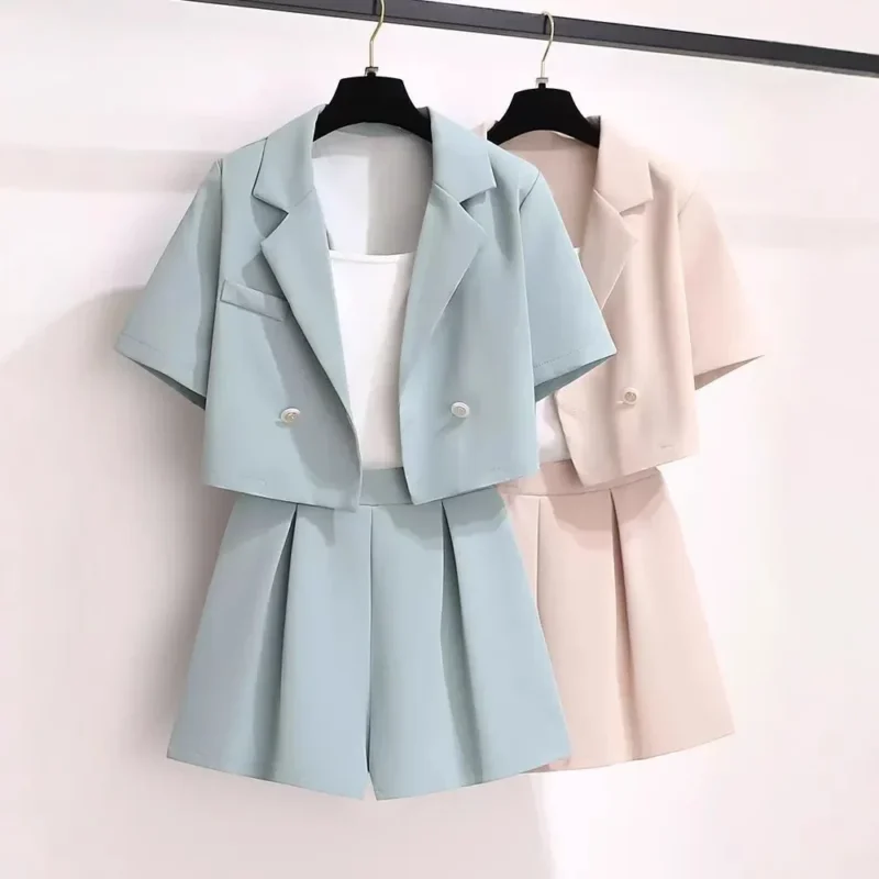 Short Suit Set Women's Thin Professional Pantsuit Summer New Style Slimming Trousers And Jacket Combo for Small Stature - Image 2