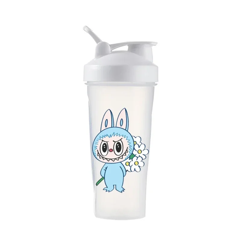 LABUBU Water Bottle Straw Portable Plastic Albumen Powder Shaker Bottle 600ML Cute Outdoor Capacity Sport Water Cup Kids Gifts - Image 5