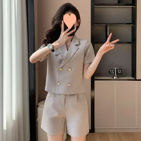 Short Suit Set Women's Thin Professional Pantsuit Summer New Style Slimming Trousers And Jacket Combo for Small Stature