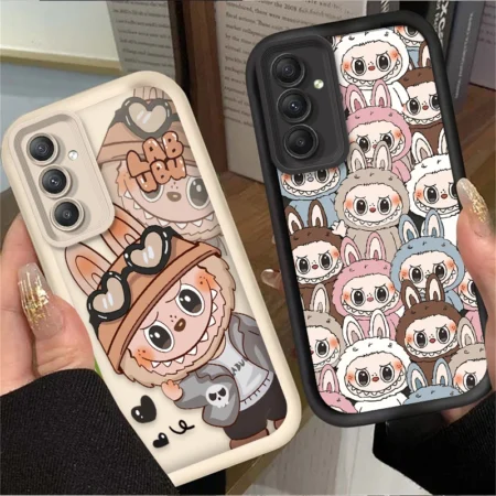 Love Heart Labubu Silicone Case For Samsung Galaxy A54 A05 A05S A34 A24 A14 A53 A33 A23 A13 A52 A52S A32 A22 A12 A71 A51 A31 A50