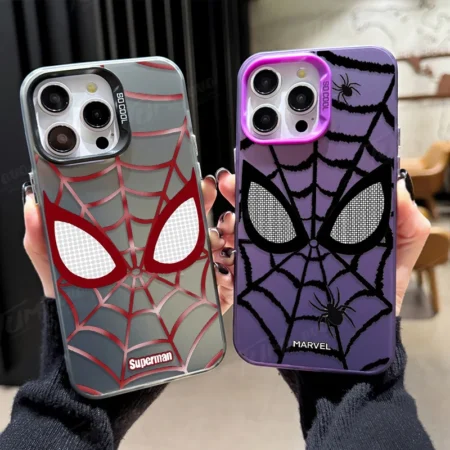 Plating Phone Case Luxury Spider Man Shockproof Cover