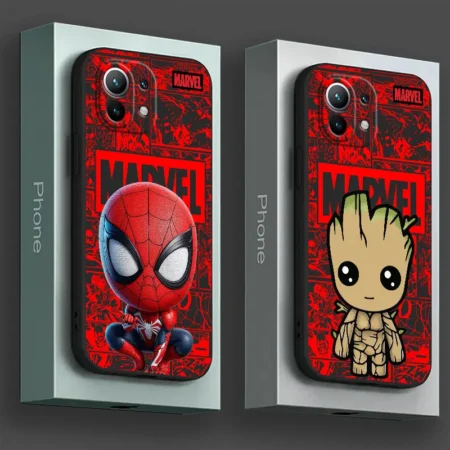 Cartoon Marvel Groot Spiderman Phone Case Cover